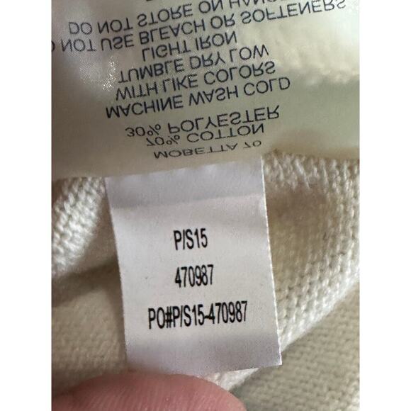 Title Nine Sz XS Full Zip Mobetta 70 Sweatshirt Thermal Sleeves Gray Cream cozy - Picture 5 of 10